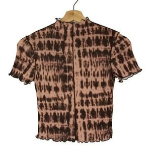 ASOS Miss Selfridge Pink Tie Dye Cropped Short Sleeve Top 4